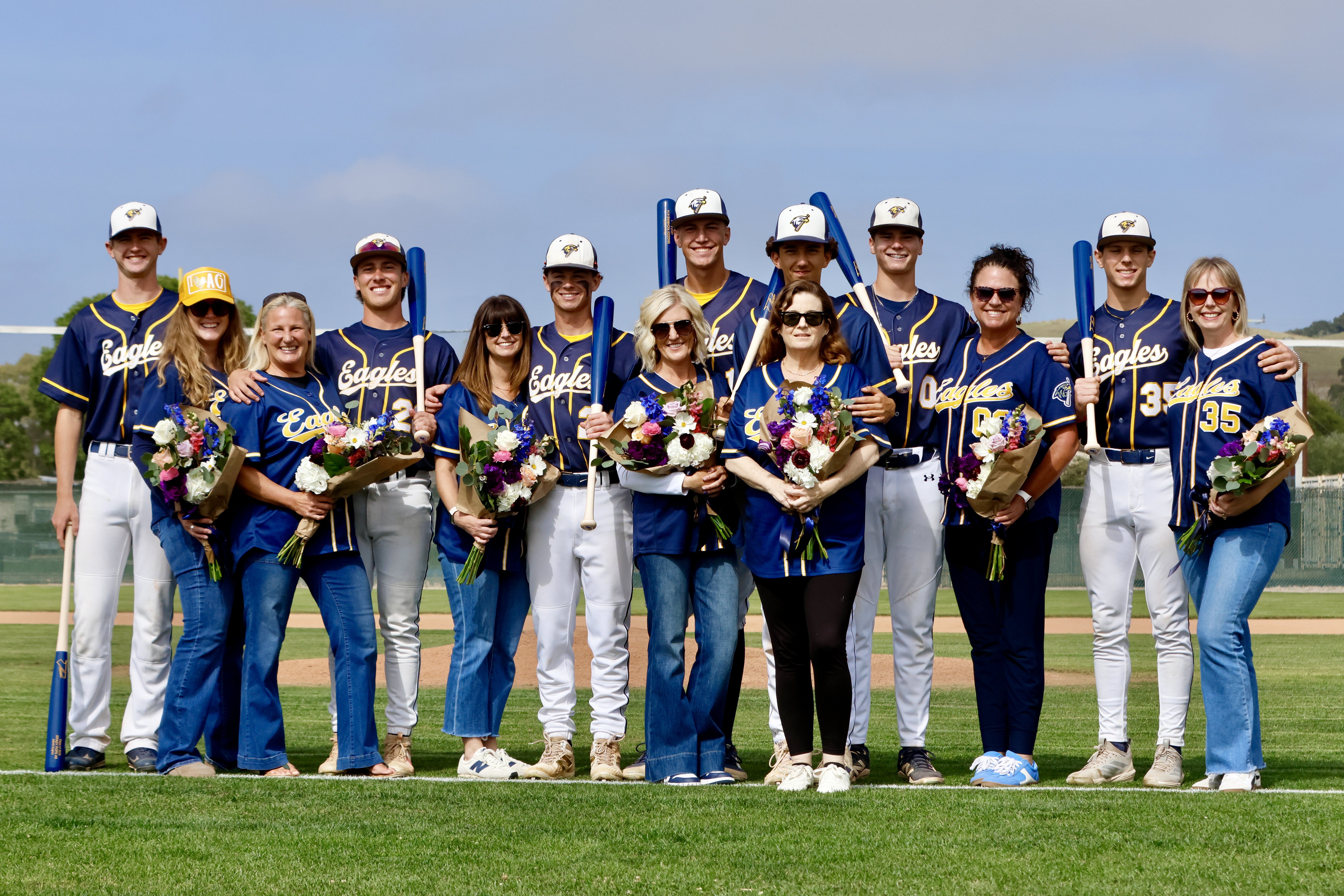 Arroyo Grande Eagles seniors with their families — Senior Night 2026